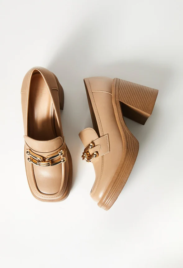 Daria Block Heeled Loafer Pump - Image 5