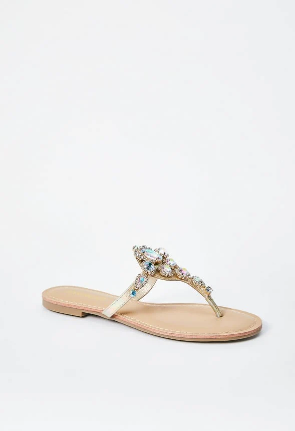 Delisa Jeweled Flat Sandal - Image 3