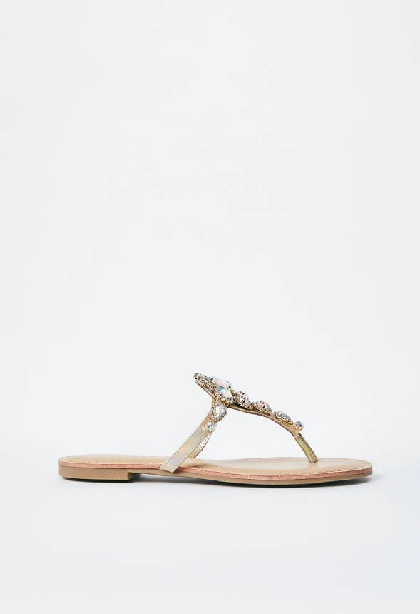 Delisa Jeweled Flat Sandal - Image 4