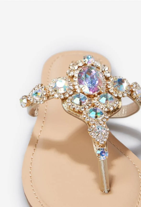 Delisa Jeweled Flat Sandal - Image 8