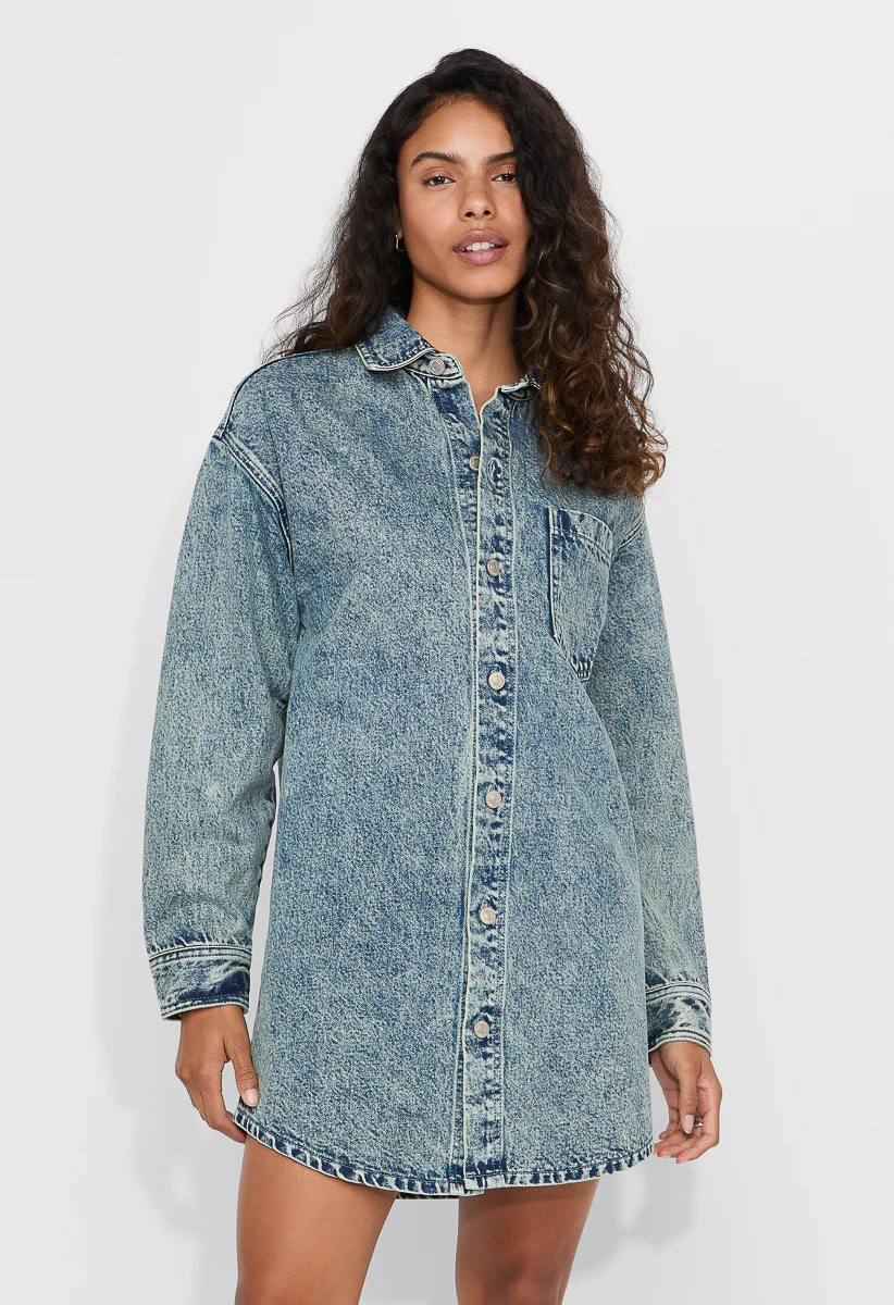 Denim Boyfriend Shirtdress - Image 2