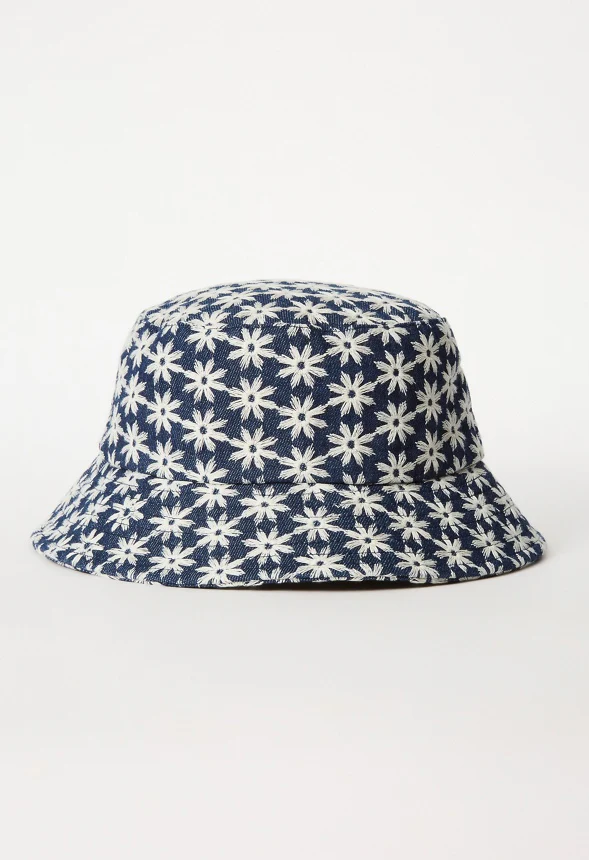 Denim Floral Bucket Hat - Image 2