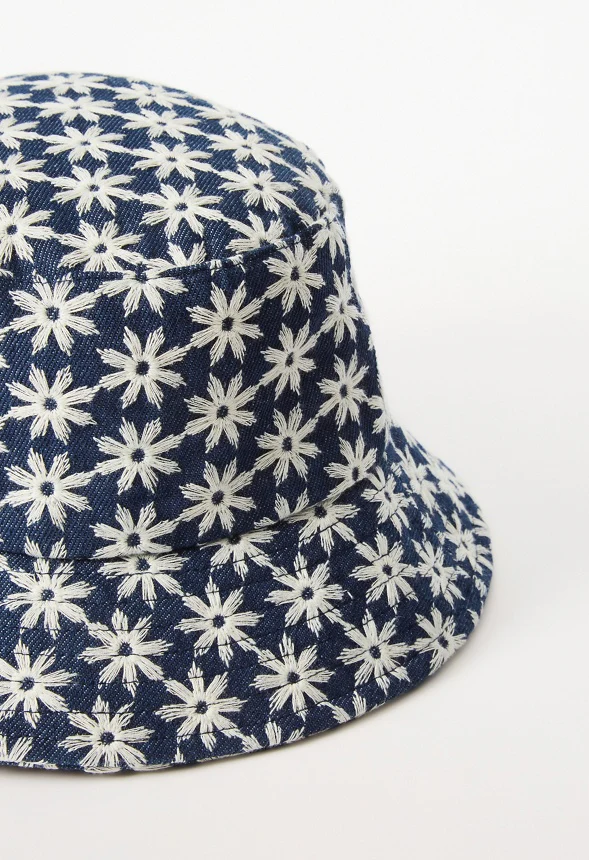 Denim Floral Bucket Hat - Image 4