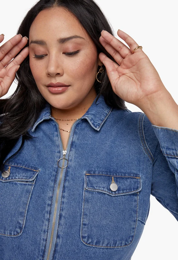 Plus Size Denim Jumpsuit - Image 4