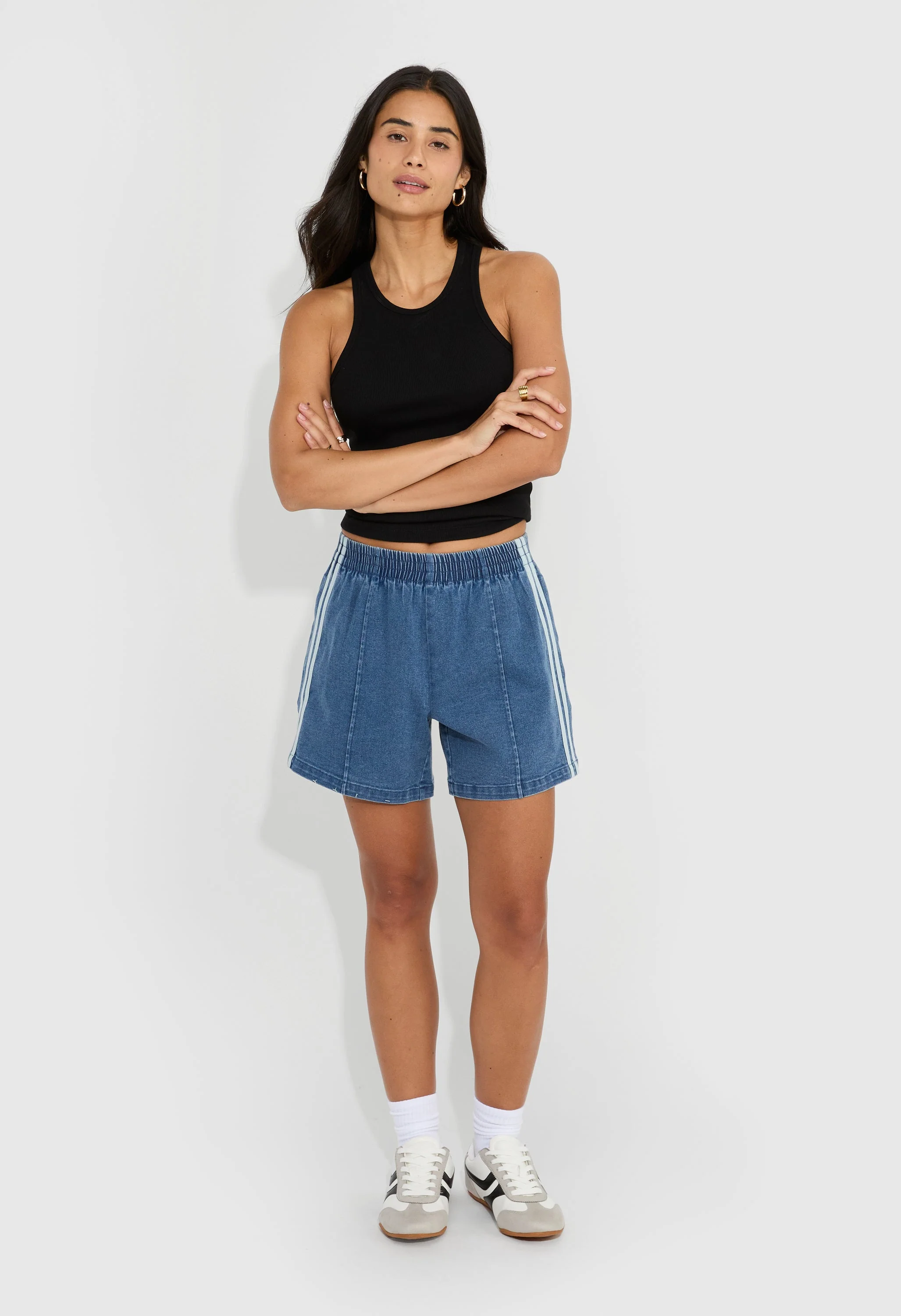 Denim Track Shorts - Image 2