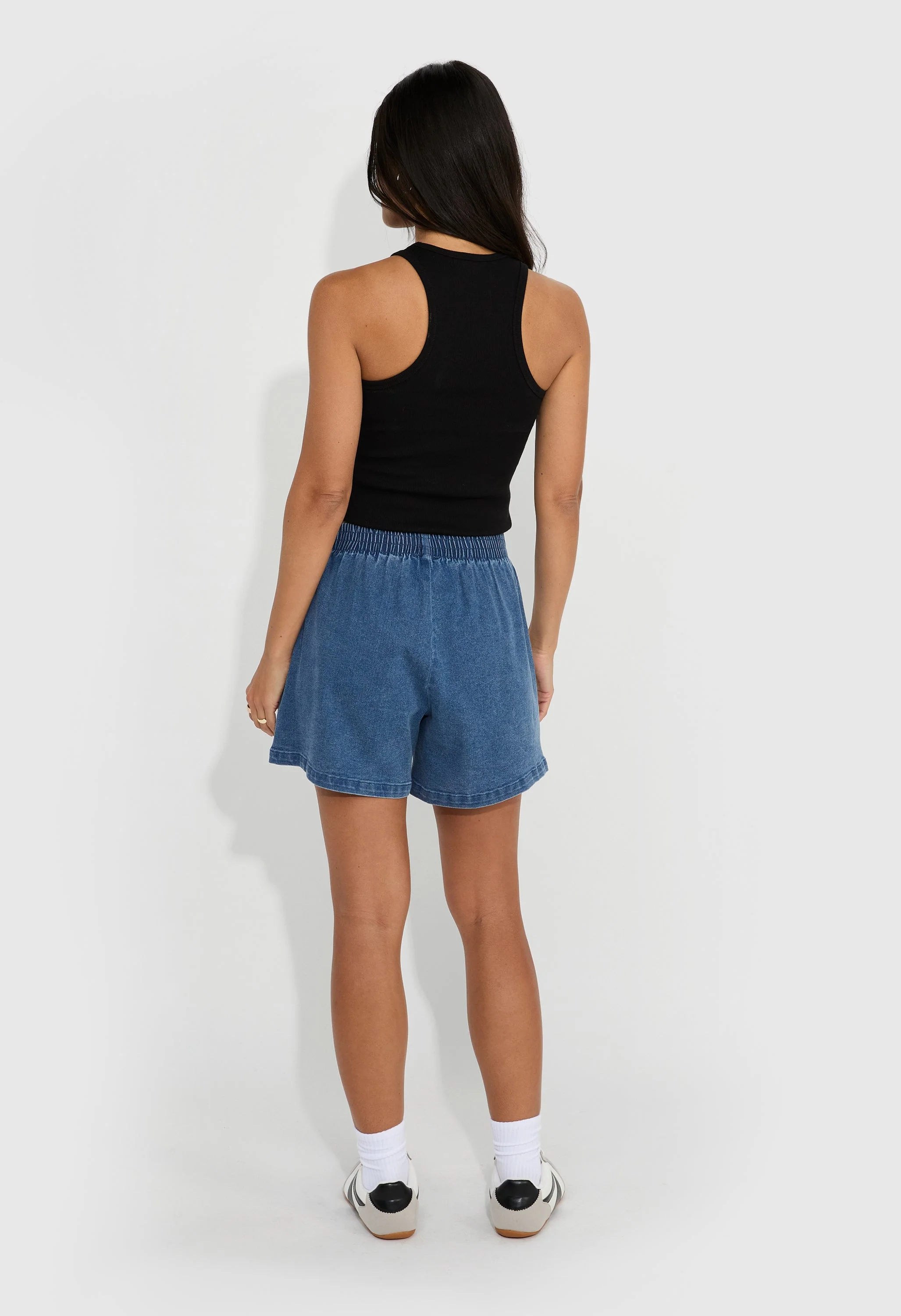 Denim Track Shorts - Image 4