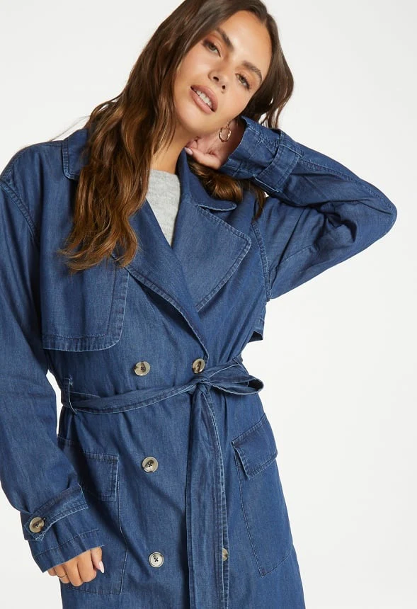 Denim Trench Coat - Image 3
