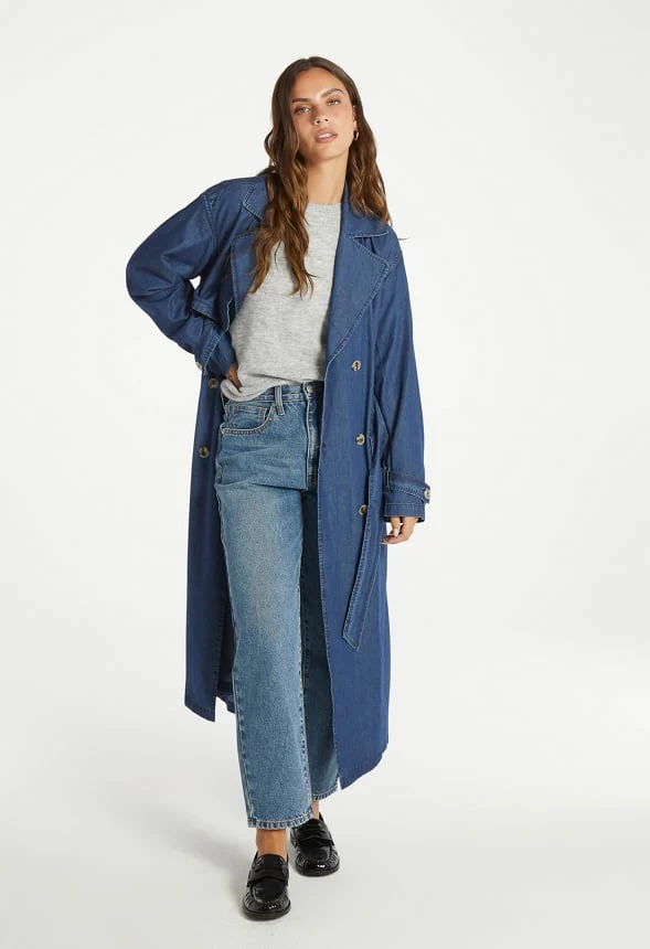 Denim Trench Coat - Image 4