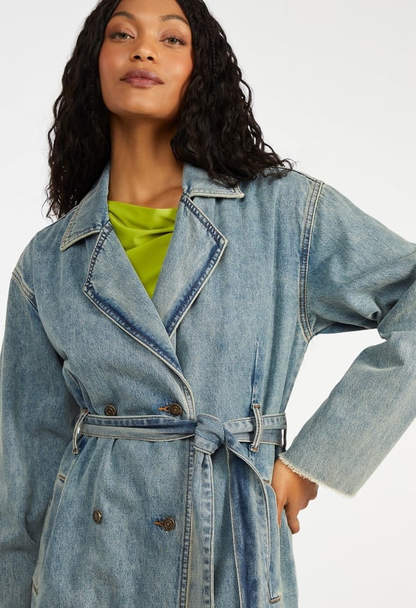 Denim Trench Coat - Image 3