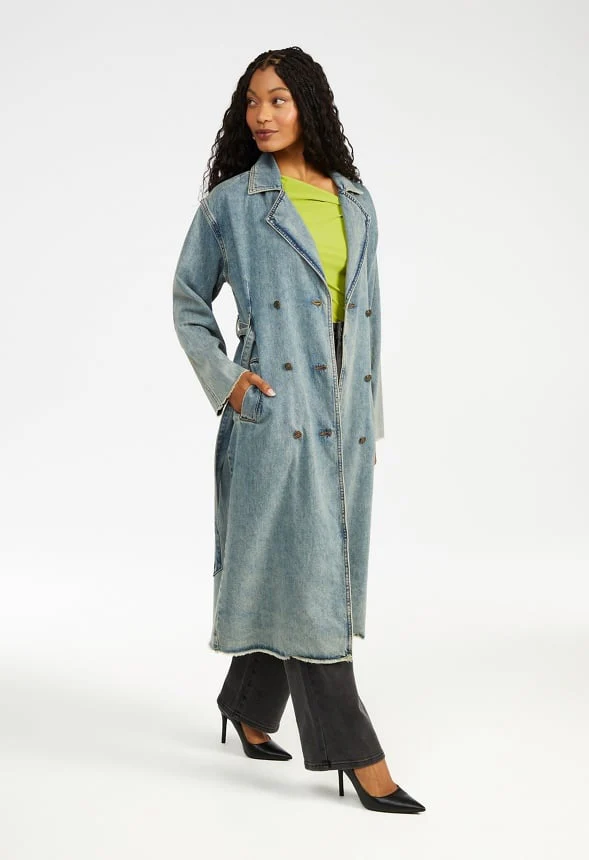 Denim Trench Coat - Image 4