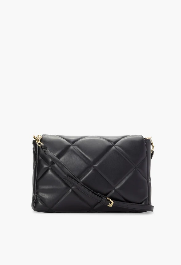 Diamond Quilted Crossbody With Oval Chain - Image 2