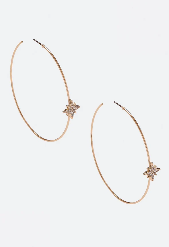 Diana Pave Celestial Motif Hoop Earrings - Image 2