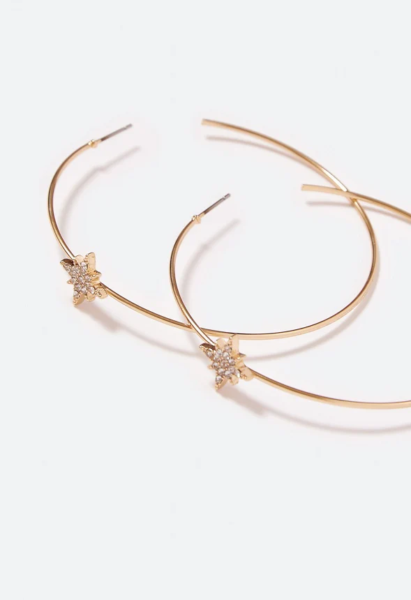 Diana Pave Celestial Motif Hoop Earrings - Image 3