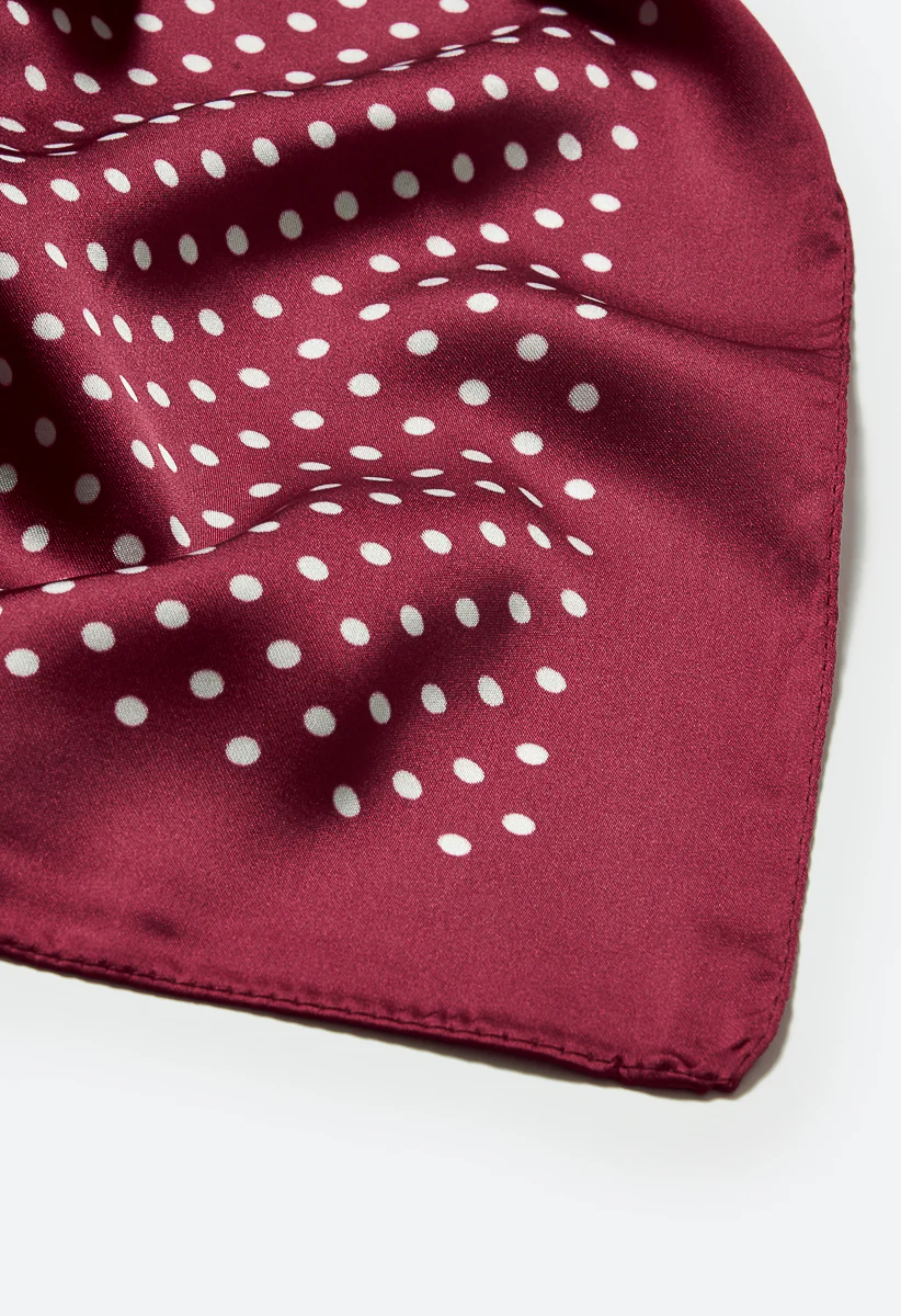 Dolly Polka Dot Silk Like Square Scarf - Image 4