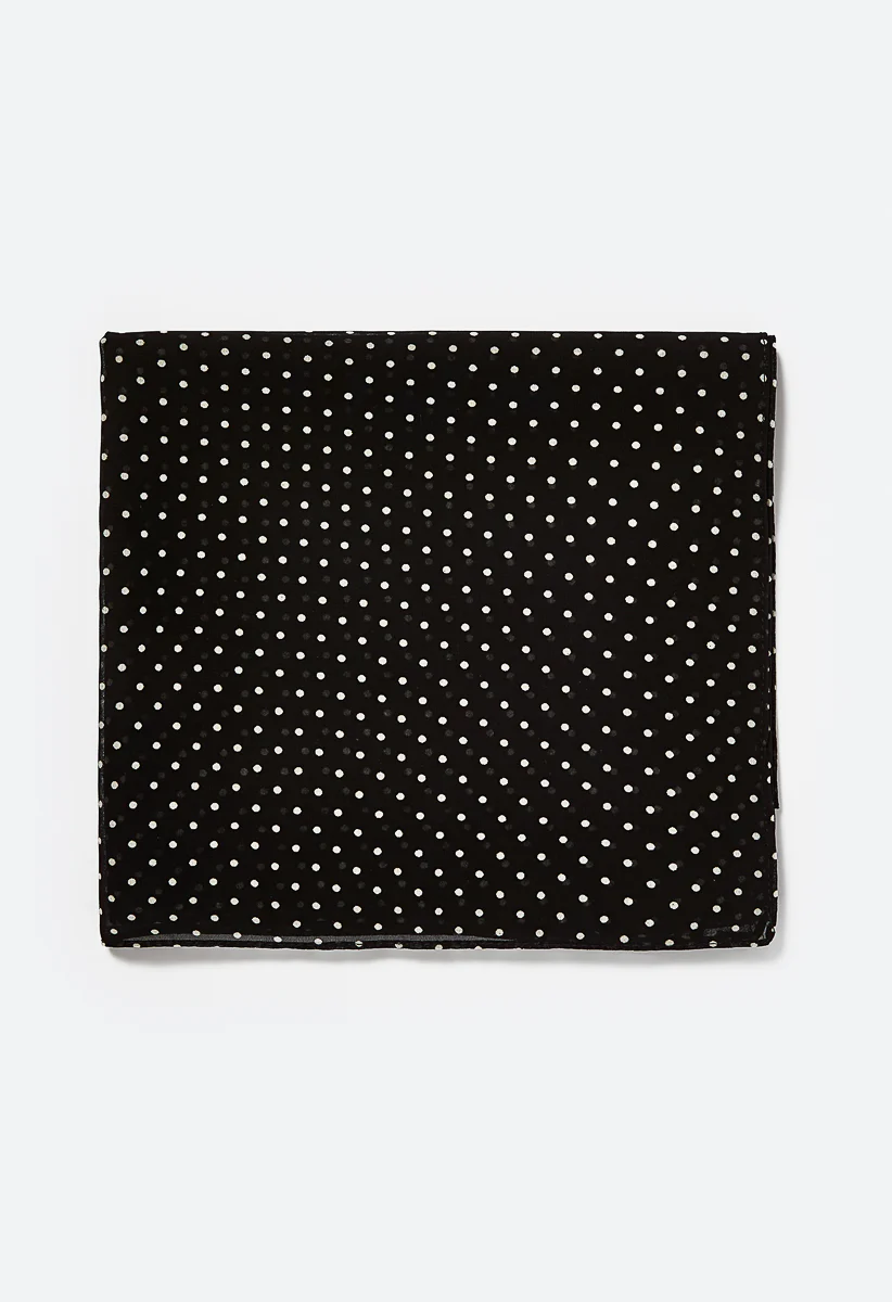Dotty Long Woven Pola Dot Print Rectangle Scarf - Image 3