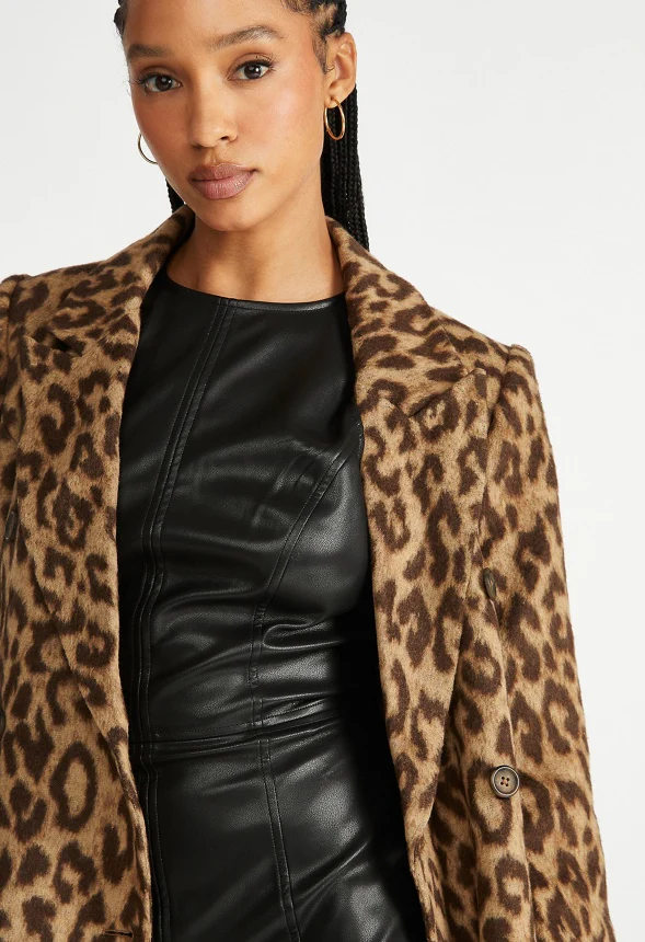 Double Breasted Leopard Coat - Image 3