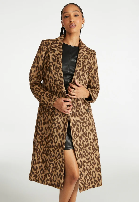 Double Breasted Leopard Coat - Image 4