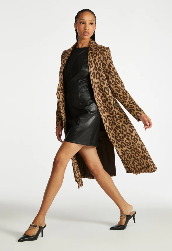 Double Breasted Leopard Coat - Image 5