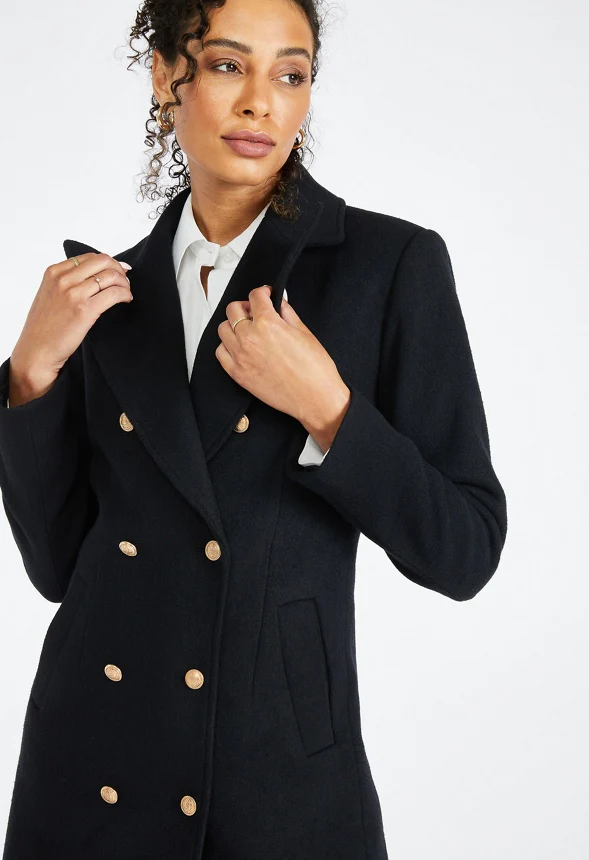 Double Breasted Military Coat - Image 2