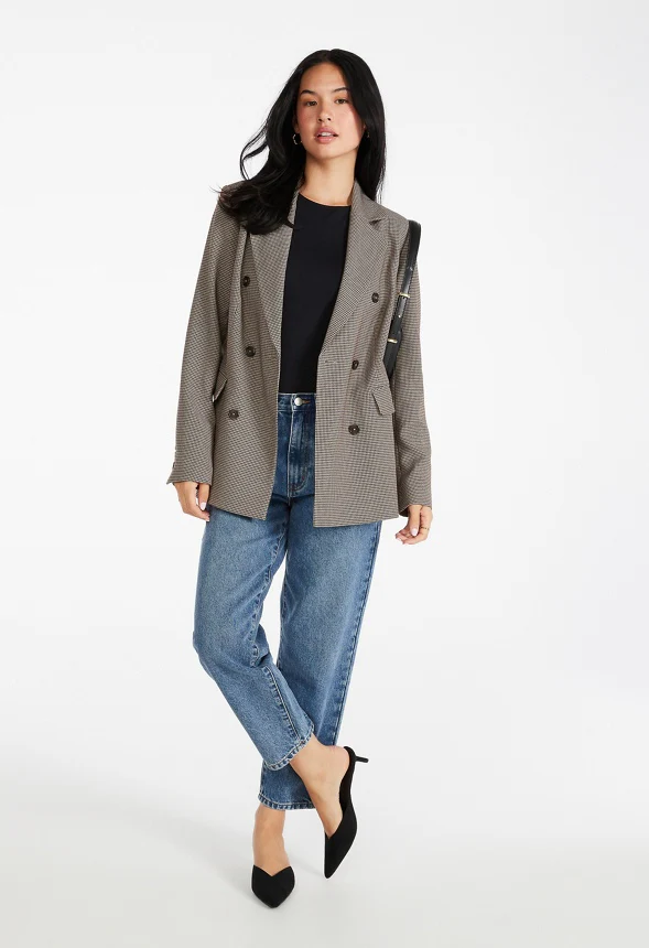 Double Breasted Straight Blazer - Image 5