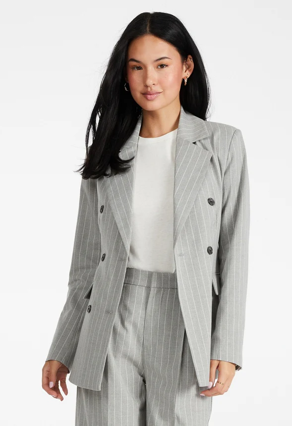 Double Breasted Straight Blazer - Image 3