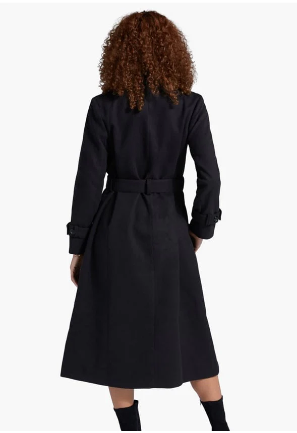 Double Breasted Wool Trench Coat - Image 2