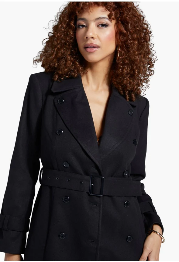 Double Breasted Wool Trench Coat - Image 3
