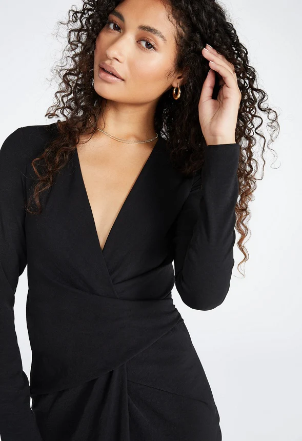 Drape Front Midi Dress - Image 3