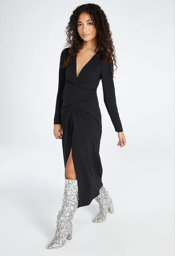 Drape Front Midi Dress - Image 5