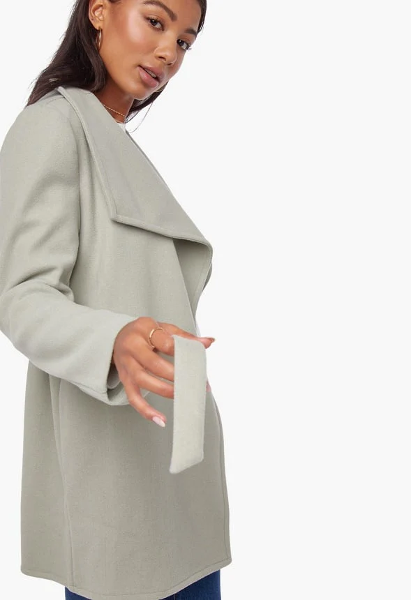 Drape Front Wrap Double Knit Jacket - Image 4