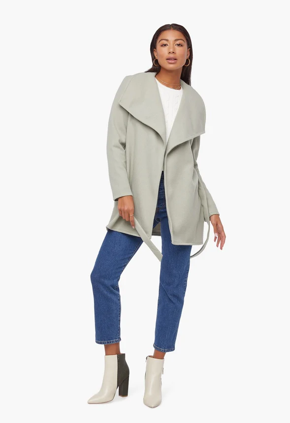 Drape Front Wrap Knit Jacket - Image 5