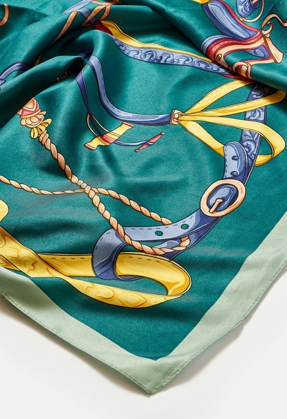 Eden Abstract Multicolor Print Silk Like Scarf - Image 4