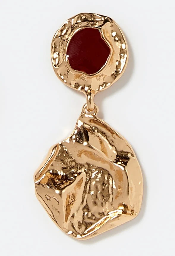 Eden Enamel Top Organic Metal Dangle Earrings - Image 2