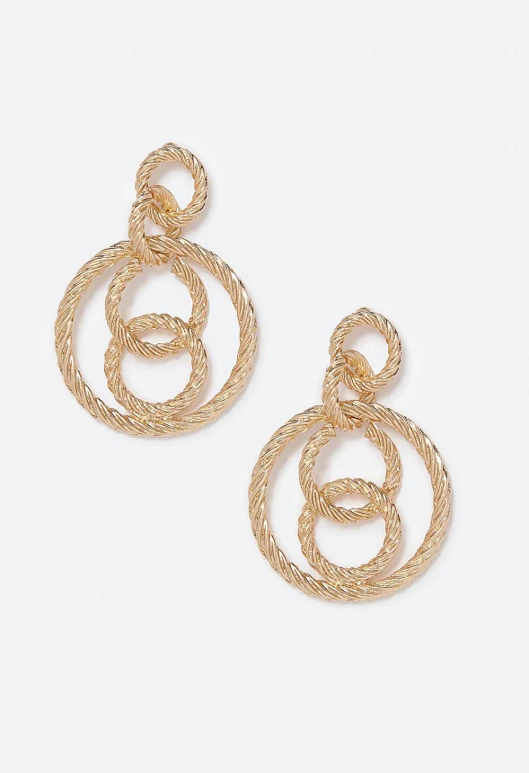 Eden Twisted Rings Drop Earrings - Image 2