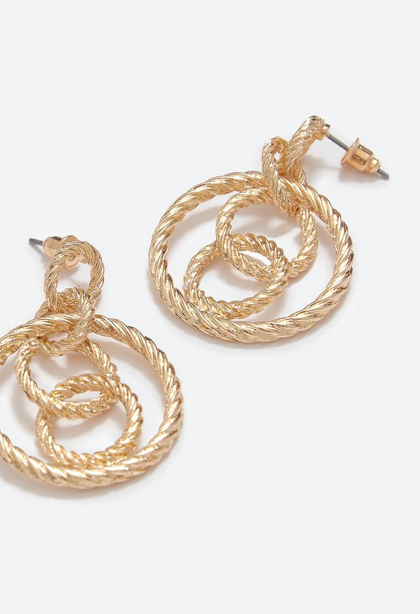 Eden Twisted Rings Drop Earrings - Image 3