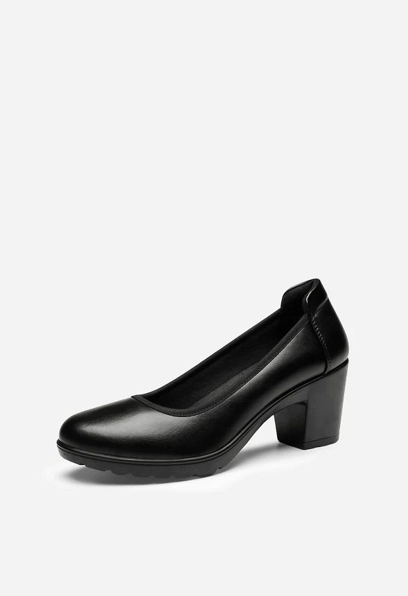 Edena Chunky Low Block Heel Pump - Image 2