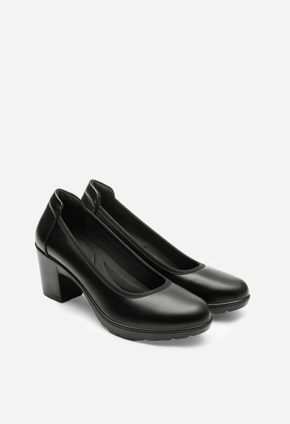 Edena Chunky Low Block Heel Pump - Image 3