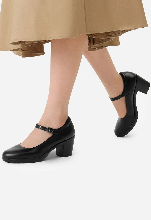 Edena Chunky Low Block Heel Pump - Image 2