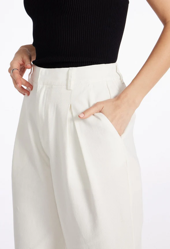 Edie Pleated Denim Trousers - Image 3