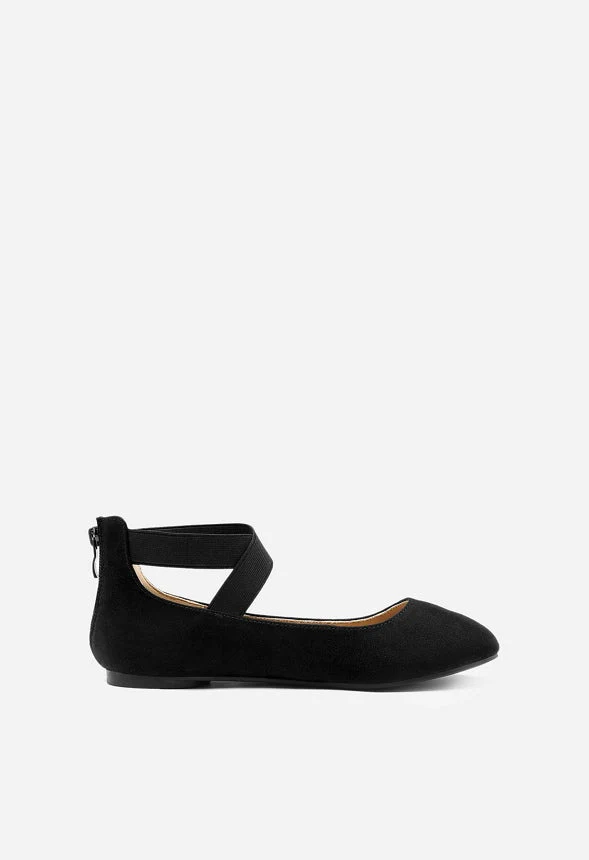 Elastic Closed Toe Flat with Ankle Strap - Image 3