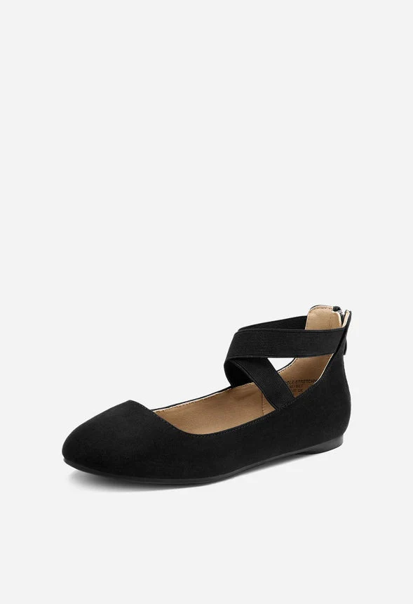 Elastic Closed Toe Flat with Ankle Strap - Image 4