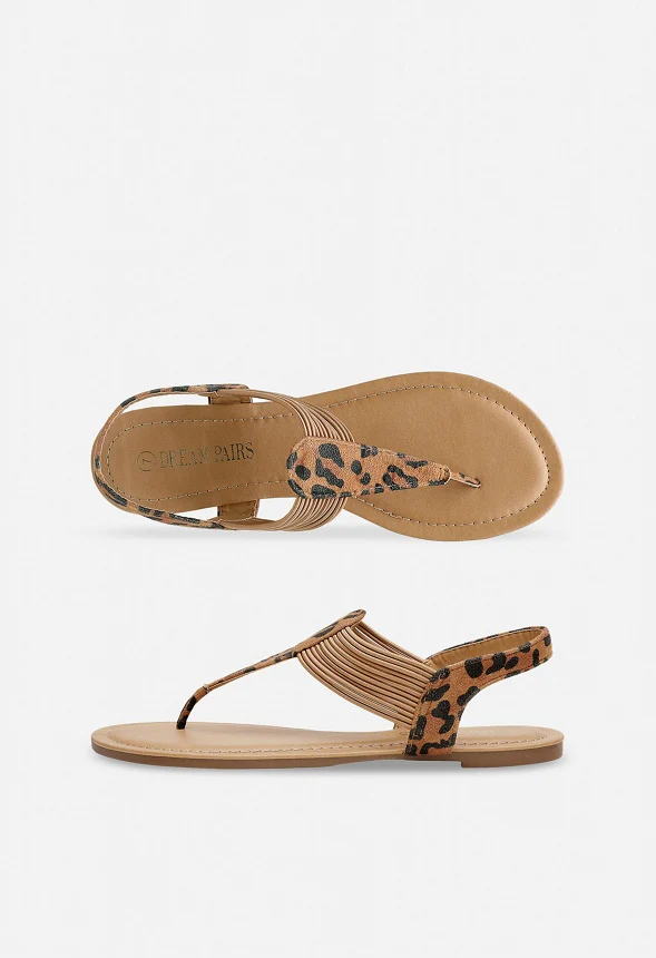 Women Elastic Strappy Thong Ankle Gladiator Sandals - Image 3