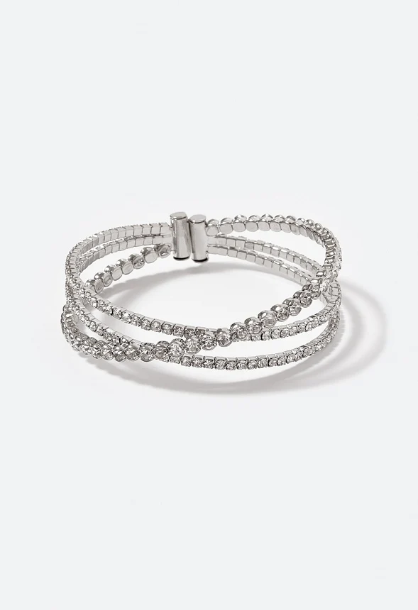 Elena Crossover Rhinestone Cuff - Image 2