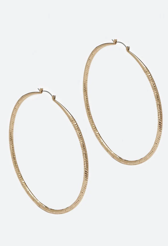 Elisa Diamond Cut Hoop Earrings - Image 2