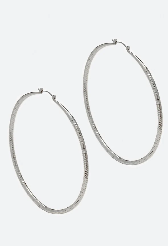 Elisa Diamond Cut Hoop Earrings - Image 2