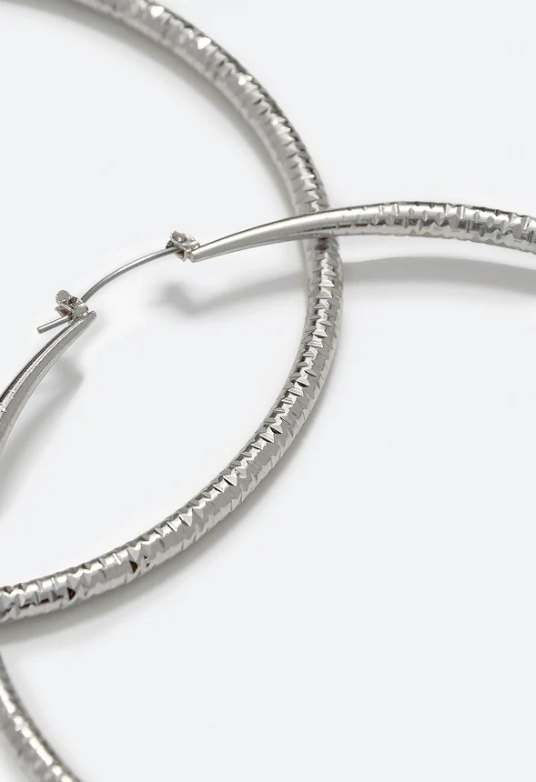 Elisa Diamond Cut Hoop Earrings - Image 3