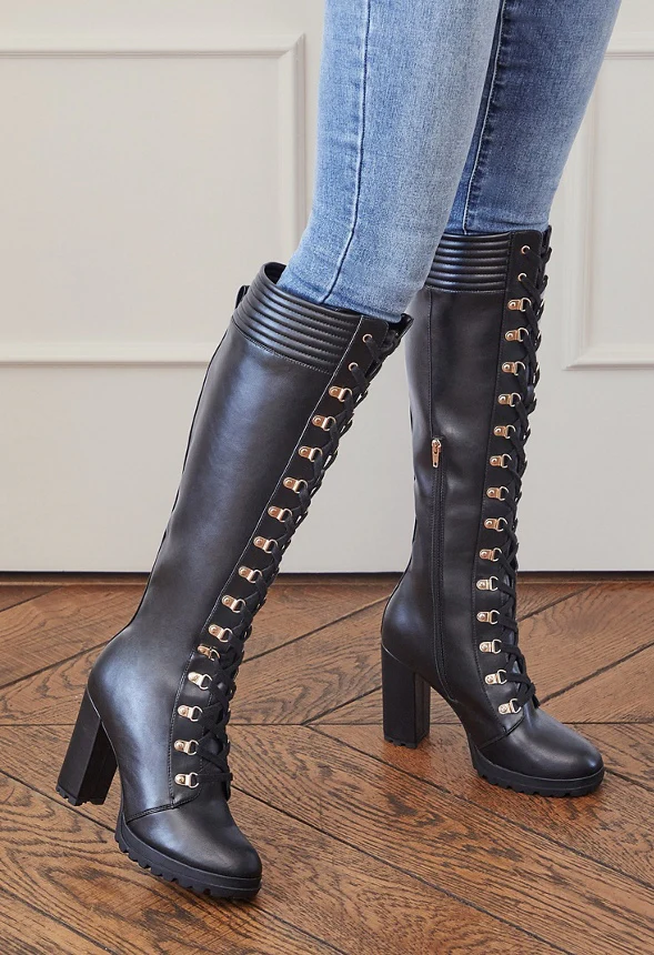 Eliza Lace-Up Heeled Boot - Image 2