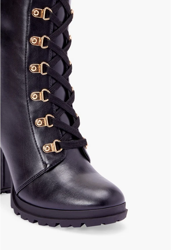 Eliza Lace-Up Heeled Boot - Image 4