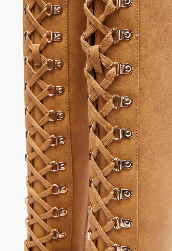 Eliza Lace-Up Heeled Boot - Image 4