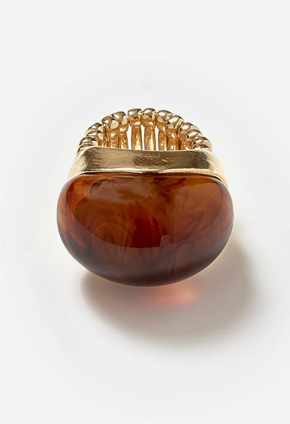 Ellis Domed Resin Stone Single Ring - Image 3